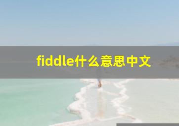 fiddle什么意思中文