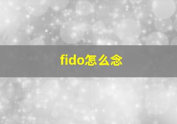 fido怎么念