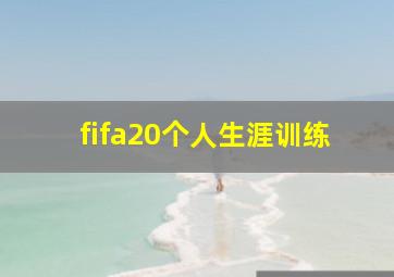 fifa20个人生涯训练