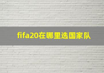 fifa20在哪里选国家队