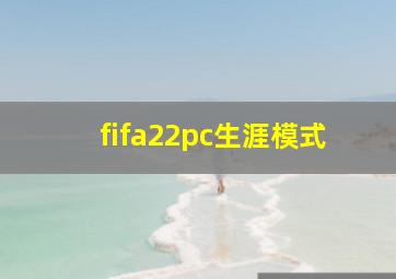 fifa22pc生涯模式