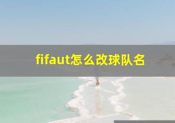 fifaut怎么改球队名