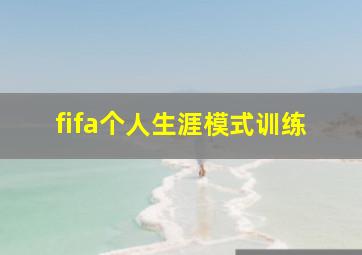 fifa个人生涯模式训练