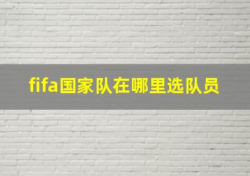 fifa国家队在哪里选队员