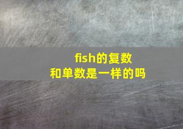 fish的复数和单数是一样的吗