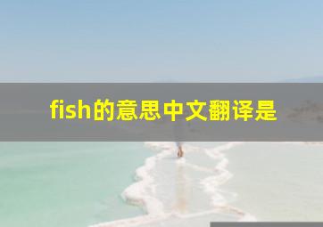 fish的意思中文翻译是