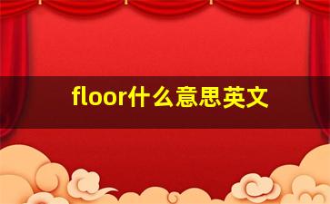 floor什么意思英文