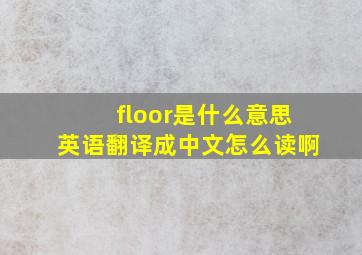 floor是什么意思英语翻译成中文怎么读啊