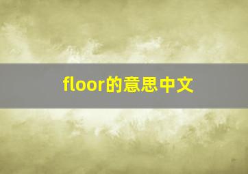 floor的意思中文