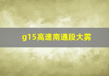 g15高速南通段大雾