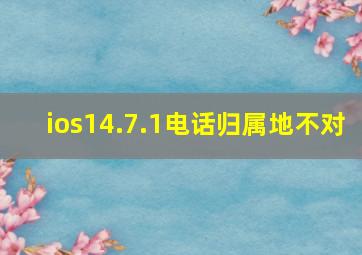 ios14.7.1电话归属地不对