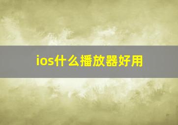 ios什么播放器好用