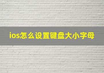 ios怎么设置键盘大小字母