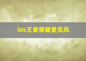 ios王者荣耀麦克风