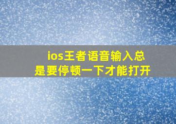 ios王者语音输入总是要停顿一下才能打开