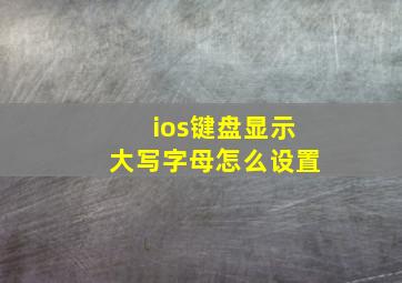 ios键盘显示大写字母怎么设置