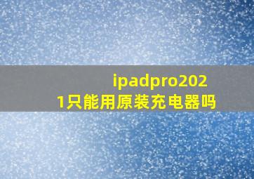 ipadpro2021只能用原装充电器吗