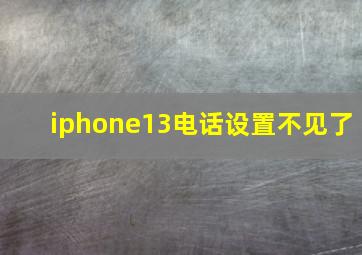 iphone13电话设置不见了