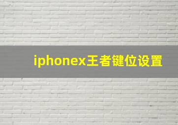 iphonex王者键位设置