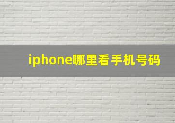 iphone哪里看手机号码