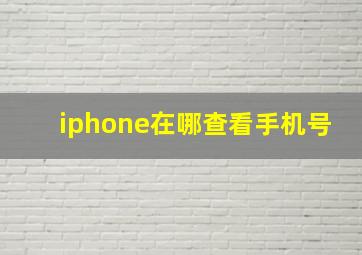 iphone在哪查看手机号