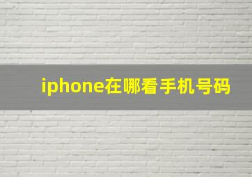 iphone在哪看手机号码