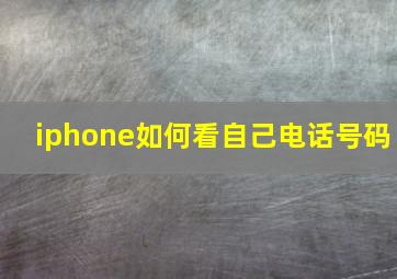 iphone如何看自己电话号码