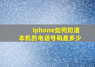 iphone如何知道本机的电话号码是多少