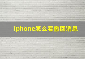 iphone怎么看撤回消息