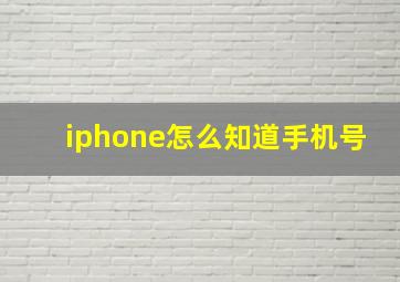 iphone怎么知道手机号