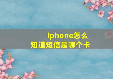 iphone怎么知道短信是哪个卡