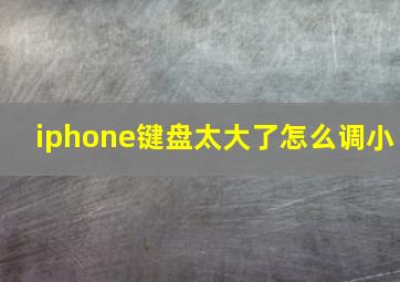 iphone键盘太大了怎么调小