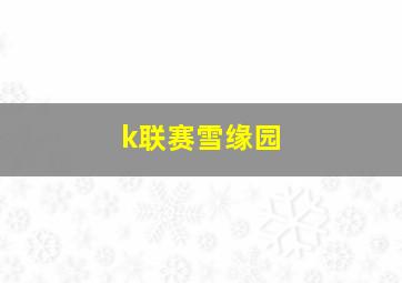 k联赛雪缘园