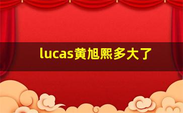 lucas黄旭熙多大了