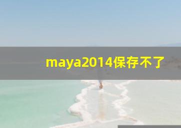 maya2014保存不了