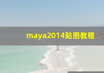 maya2014贴图教程