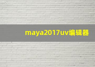 maya2017uv编辑器