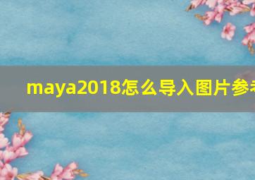 maya2018怎么导入图片参考