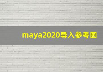 maya2020导入参考图