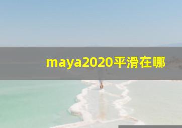 maya2020平滑在哪