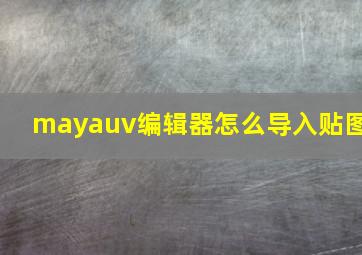 mayauv编辑器怎么导入贴图