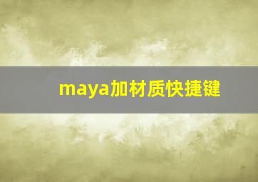 maya加材质快捷键