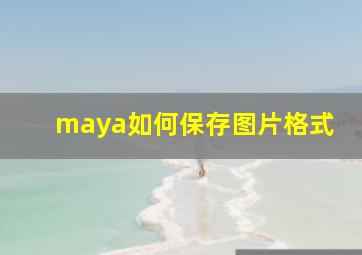 maya如何保存图片格式