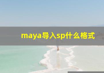 maya导入sp什么格式