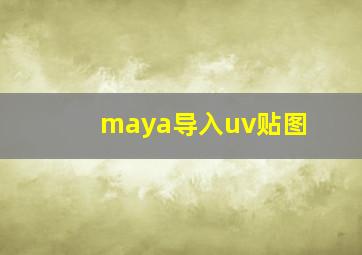 maya导入uv贴图