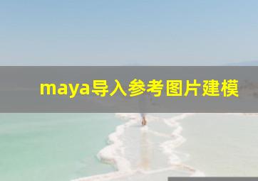 maya导入参考图片建模