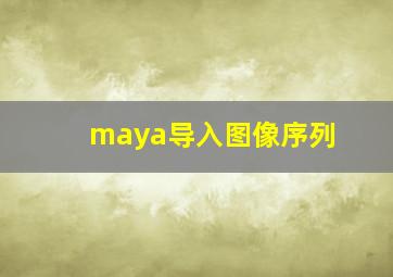 maya导入图像序列