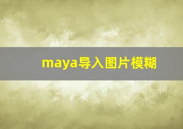 maya导入图片模糊