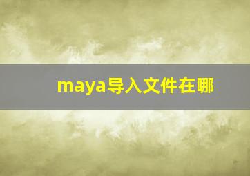 maya导入文件在哪