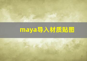 maya导入材质贴图